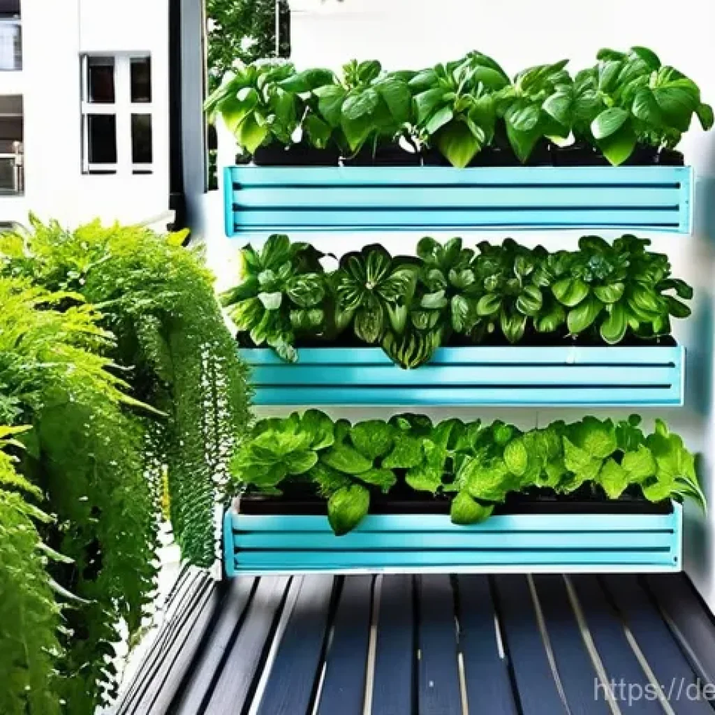 작은 공간의 가드닝 아이디어 - **Prompt 1: Lush Vertical Balcony Garden Oasis**
    "A vibrant and lush urban balcony transformed i...