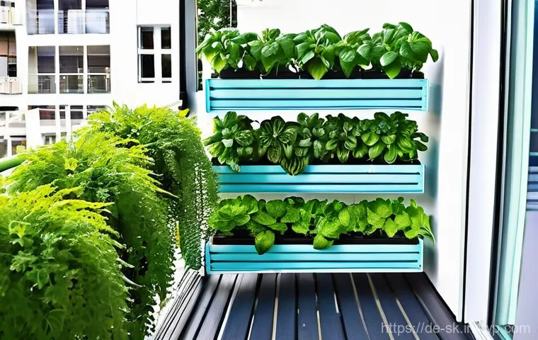 작은 공간의 가드닝 아이디어 - **Prompt 1: Lush Vertical Balcony Garden Oasis**
    "A vibrant and lush urban balcony transformed i...
