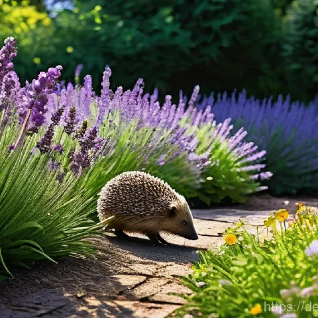 자생 식물로 정원 꾸미기 - A vibrant and harmonious German garden, bustling with life and showcasing a rich variety of native f...