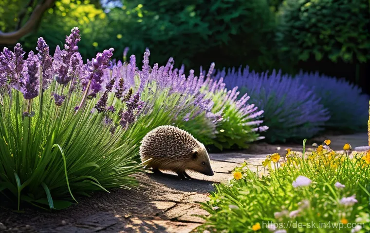 자생 식물로 정원 꾸미기 - A vibrant and harmonious German garden, bustling with life and showcasing a rich variety of native f...