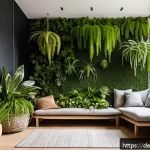 실내 식물의 장식 효과 극대화하기 - A bright and modern winter garden interior in a German home, featuring a vibrant arrangement of sun-...